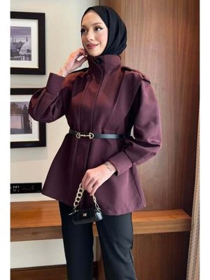 Bordo Omzu Apoletli Pensli Trenç