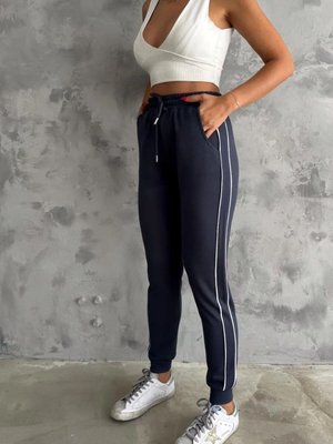 Antrasit Şeritli Modal Kumaş Rahat Kalıp Pantolon