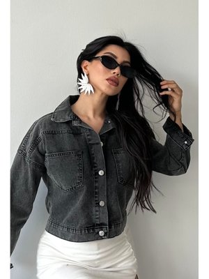 Antrasit Kot Çift Cepli Denim Ceket