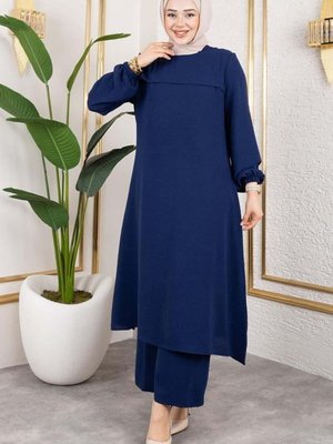 Lacivert Yırtmaçlı Aerobin İkili Takım