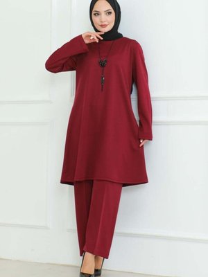 Bordo Oversize İkili Takım
