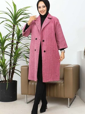 Gül Kurusu Düğmeli Kaşe Kaban Gül Kurusu Düğmeli Kaşe Kaban