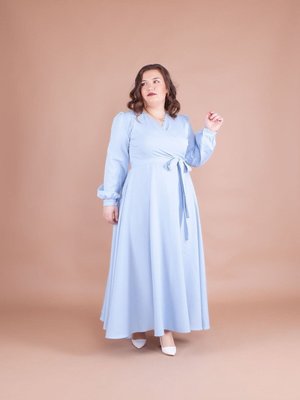 Bebe Mavi Uzun Büyük Beden Elbise