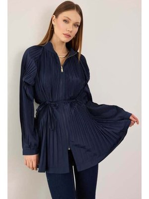 Lacivert Piliseli Micro Trenç