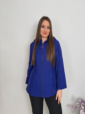 Mavi Büyük Beden Kapitone Ceket