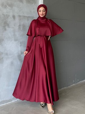 Bordo Beril Abiye Elbise Bordo Beril Abiye Elbise