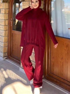 Bordo Fitilli Kapsonlu İkili Takım Bordo Fitilli Kapsonlu İkili Takım