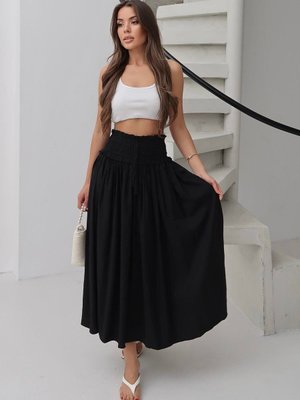 Siyah Uzun Modal Kumaş Etek Siyah Uzun Modal Kumaş Etek