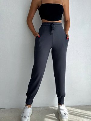 Antrasit Paça Pileli Modal Kumaş Rahat Kalıp Pantolon