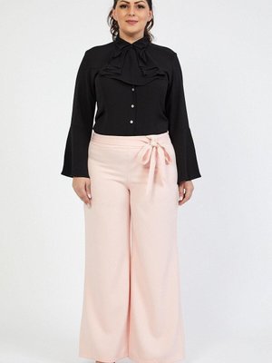 Pudra Kemerli Büyük Beden Pantolon Pudra Kemerli Büyük Beden Pantolon