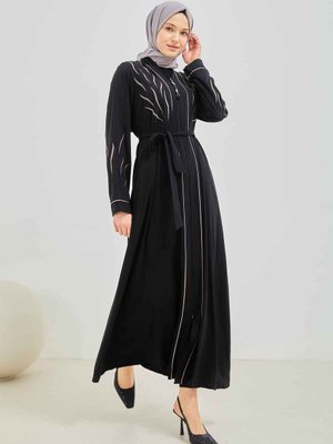 Siyah Özel Tasarım Abaya Siyah Özel Tasarım Abaya