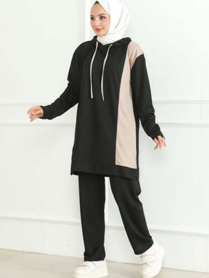 Siyah Oversize Spor İkili Takım