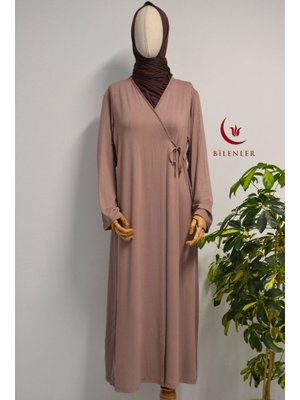 Beden Yandan Bağlamalı Pamuklu Penye Namaz Elbisesi – Beden Yandan Bağlamalı Pamuklu Penye Namaz Elbisesi –