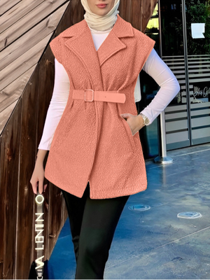 Somon Kemer Detaylı Cepli Buklet Yelek