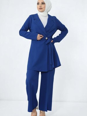 İndigo Kuşak Detaylı İkili Takım