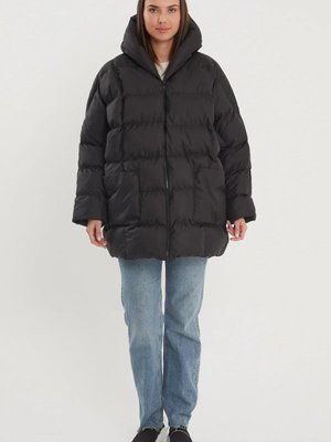 Siyah Oversize Kapüşonlu Şişme Mont Siyah Oversize Kapüşonlu Şişme Mont