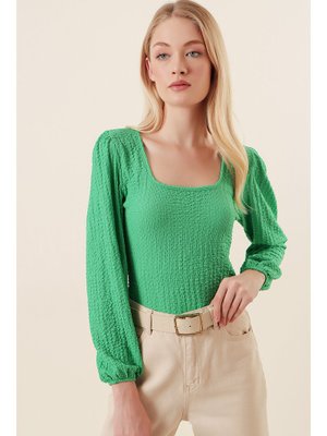 Yeşil Uzun Kollu Bluz Yeşil Uzun Kollu Bluz