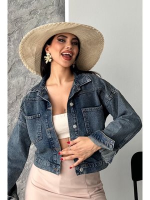 Kot Çift Cepli Denim Ceket Kahve Tint