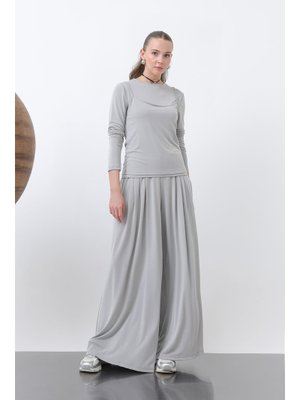 32238pnt Basic Bel Lastikli Bol Pantolon