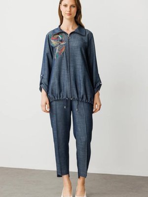 İndigo Dar Paça Büyük Beden Pantolon İndigo Dar Paça Büyük Beden Pantolon