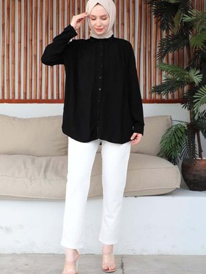 Ekru Bağcıklı Kahverengi Pantolon