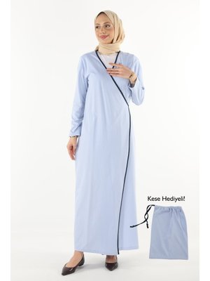 1998_pratik Yandan Bağlamalı Kruvaze Biye Kuşaklı Pamuk Kumaş Namaz Elbisesi 1998_pratik Yandan Bağlamalı Kruvaze Biye Kuşaklı Pamuk Kumaş Namaz Elbisesi