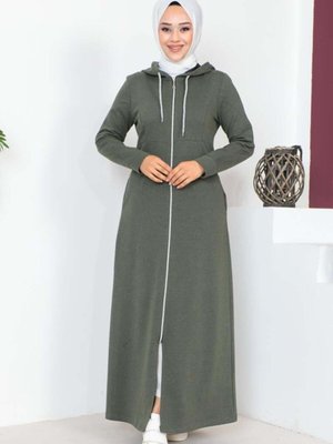 Haki Kapüşonlu Spor Ferace