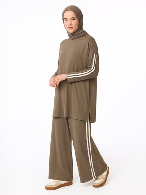 Vizon Doğal Kumaşlı Tunik & Pantolon İkili Takım Vizon Doğal Kumaşlı Tunik & Pantolon İkili Takım