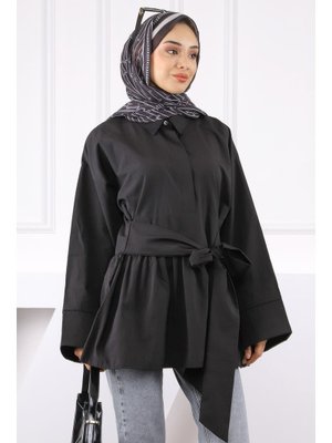 Siyah Bel Kuşaklı Tunik Siyah Bel Kuşaklı Tunik