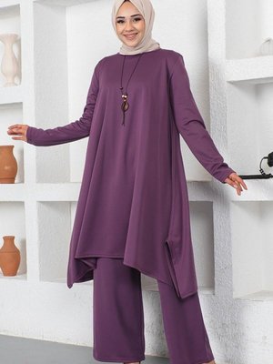 Mor Kolyeli Yırtmaç Detaylı İkili Takım