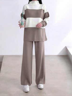 Toprak Yarım Boğazlı Triko Takım