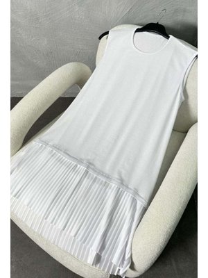 Ekru Piliseli Kolsuz Penye İçlik Tunik Ekru Piliseli Kolsuz Penye İçlik Tunik