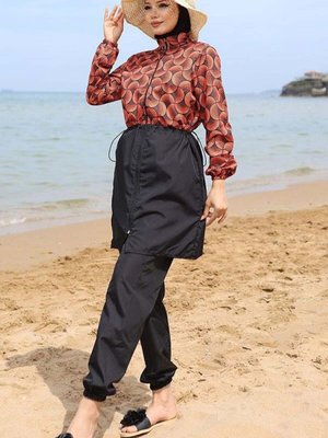 Kiremit Beli Lastikli Tam Kapalı Mayo Kiremit Beli Lastikli Tam Kapalı Mayo