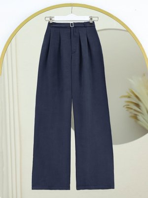 Laci Beli Lastikli Kemer Detaylı Tensel Cupra Pantolon Laci Beli Lastikli Kemer Detaylı Tensel Cupra Pantolon