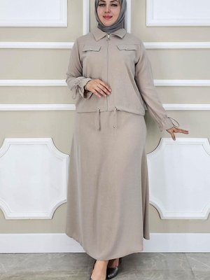 Bej Manşeti Bağ İpli İkili Takım