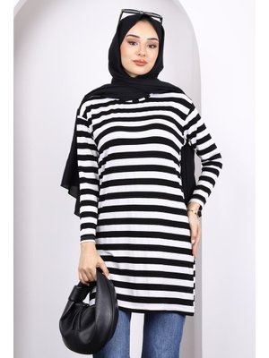 Siyah Çizgili Uzun Kol Tunik Siyah Çizgili Uzun Kol Tunik