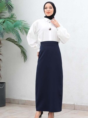 Lacivert Uzun Kalem Etek Lacivert Uzun Kalem Etek