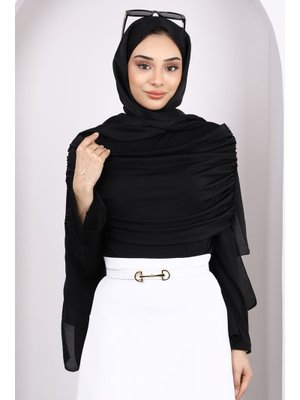 Siyah Kol Yaka Detaylı Sandy Bluz Siyah Kol Yaka Detaylı Sandy Bluz