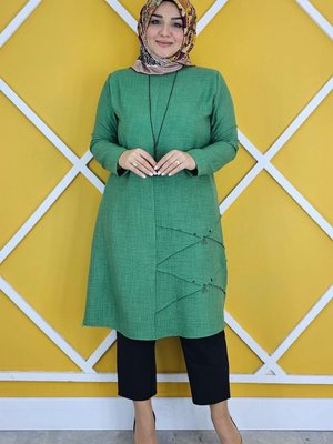 Benetton Nervür Dikim Detaylı Kolyeli Tunik Benetton Nervür Dikim Detaylı Kolyeli Tunik