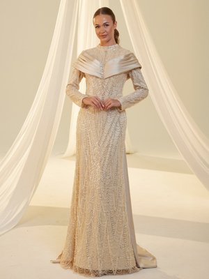 Krem Anka Abiye Elbise Krem Anka Abiye Elbise