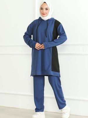 İndigo Oversize Spor İkili Takım