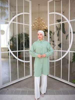 Çağla Dubai İpeği Gömlek Tunik