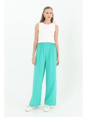 18103pnt Geniş Paça Yüksek Bel Pantolon