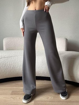 Gri Modal Kumaş Palazzo Pantolon