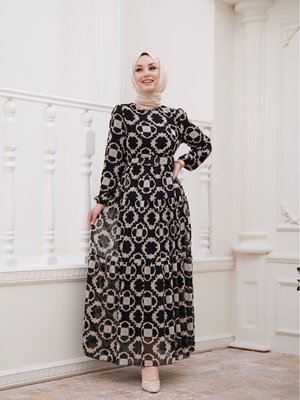 Siyah Kemerli Elbise