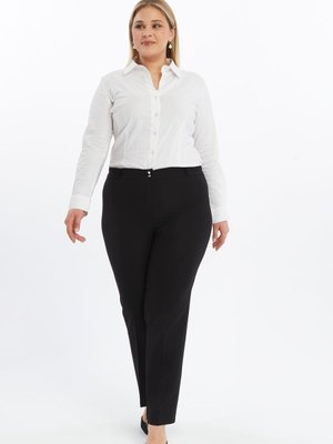 Siyah Yüksek Bel Geniş Paça Beli Lastikli Dokuma Kumaş̧ Pantolon Siyah Yüksek Bel Geniş Paça Beli Lastikli Dokuma Kumaş̧ Pantolon