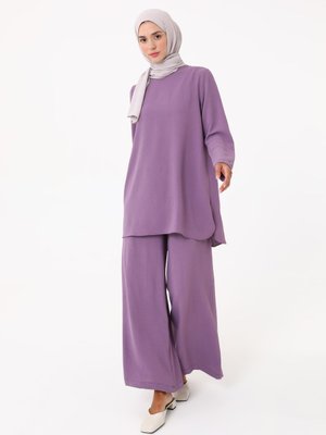Mor Aerobin Tunik Pantolon İkili Takım