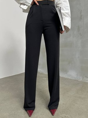 Siyah Jakar Cırtlı Palazzo Pantolon