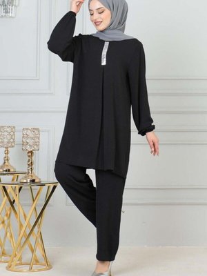 Siyah Payet Detaylı İkili Takım