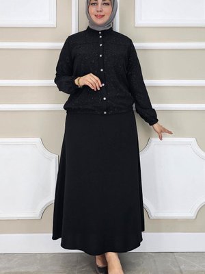 Siyah Yay Desenli İkili Takım